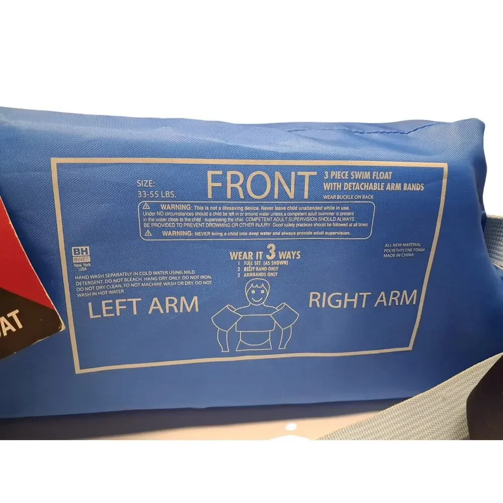 Kids Nautica Swim Float 3 Piece Arm Bands 33-55 Lbs Blue Adjustable New